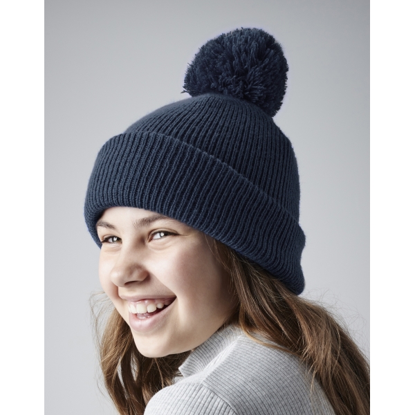 Junior Reflective Bobble Beanie Beechfield B406b