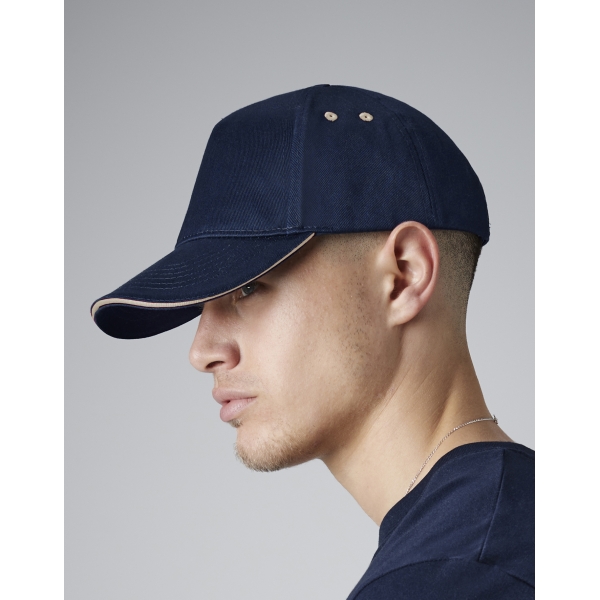 Casquette homme 5 panneaux sandwich contrasté Beechfield B15C